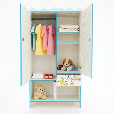 Teddy Bear Kids Wardrobe (2 Door + Drawer)