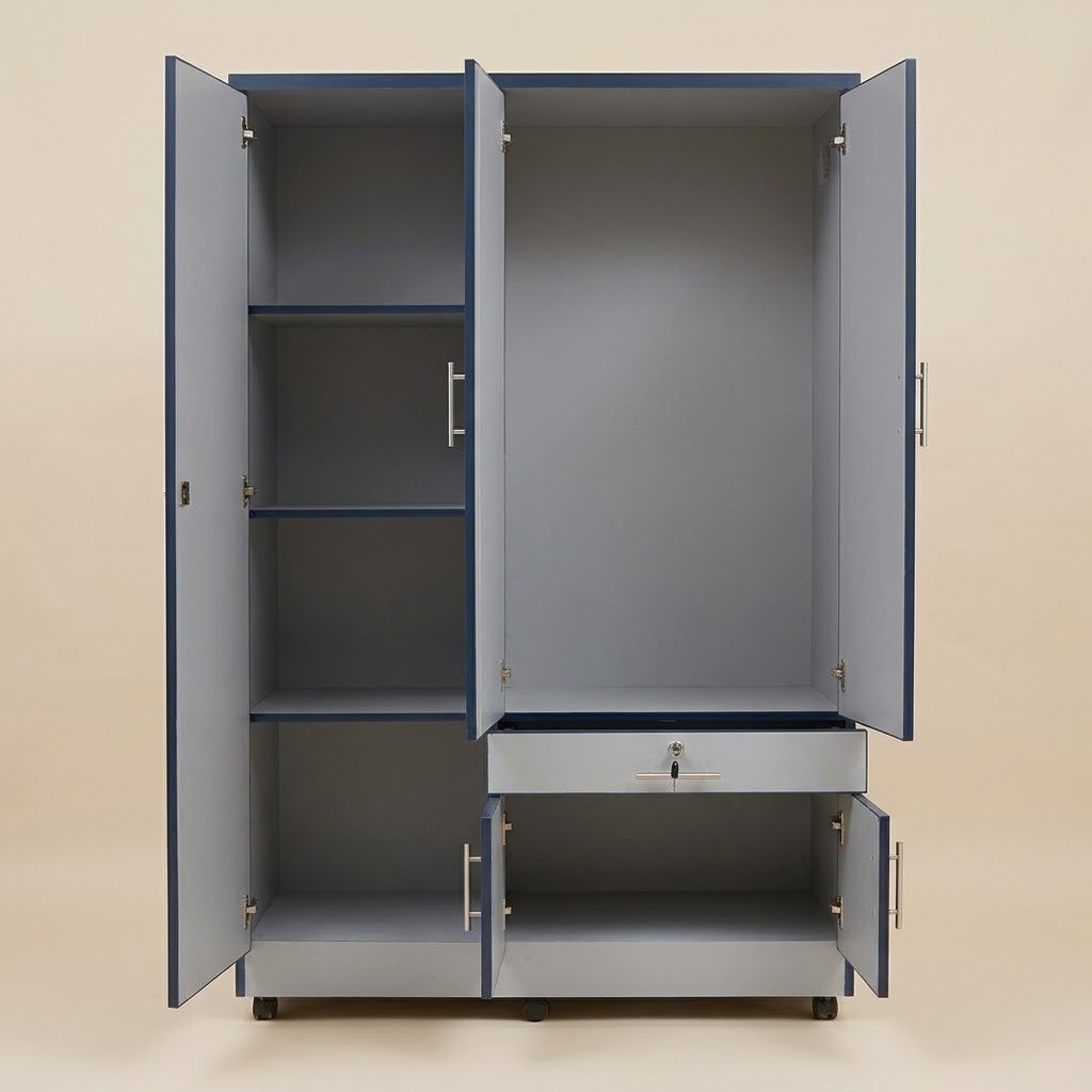 Silver Grey 3 Door Lamination Wardrobe