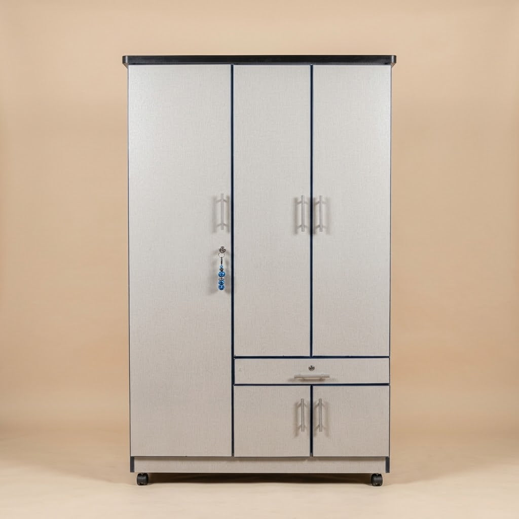 Silver Grey 3 Door Lamination Wardrobe