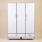 Glossy White 3 Door 2 Drawer Wardrobe