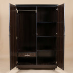Brown Textured 2 Door Lamination Wardrobe