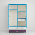 Teddy Bear Stars Kids Wardrobe (2 Door + 2 Drawers)