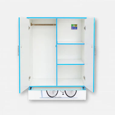 Purple Cycle Kids Wardrobe (2 Door + Drawer)