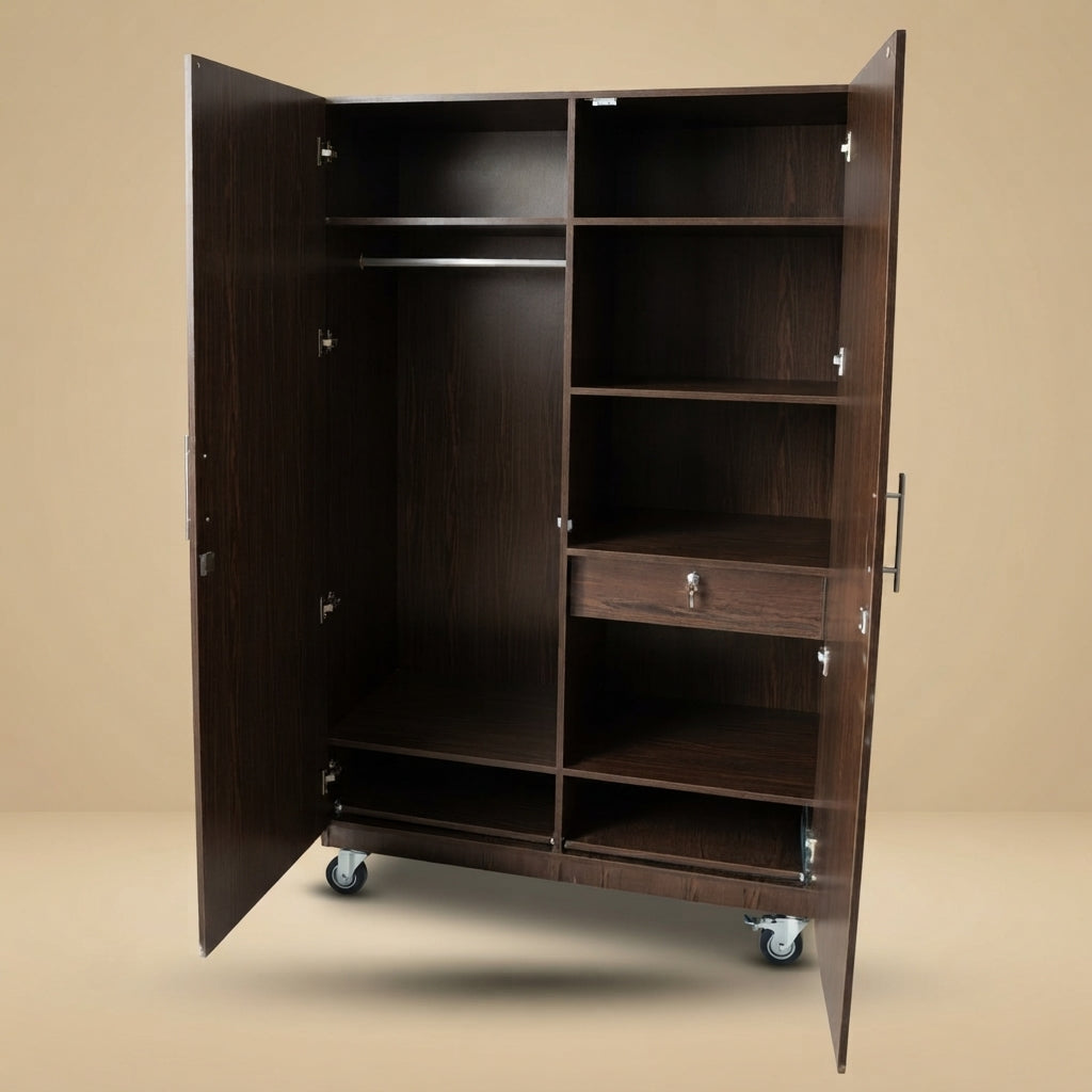 Chocolate Walnut 2 Door Lamination Wardrobe