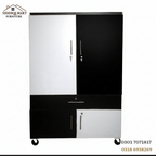 Black & White 2 Door Lamination Wardrobe