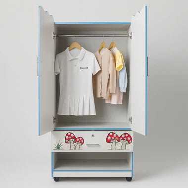 Jungle Friends Kids Wardrobe (2 Door + Drawer)