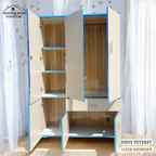 Ivory Blue Edge 3 Door Lamination Wardrobe