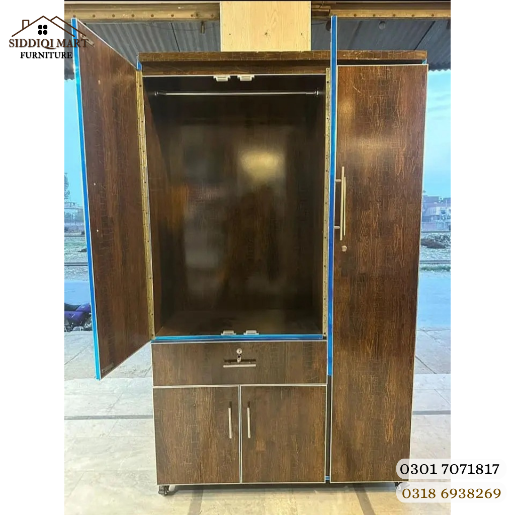 Dark Walnut 3 Door Lamination Wardrobe