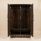 Walnut Wood Grain 2 Door Lamination Wardrobe
