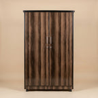 Walnut Wood Grain 2 Door Lamination Wardrobe
