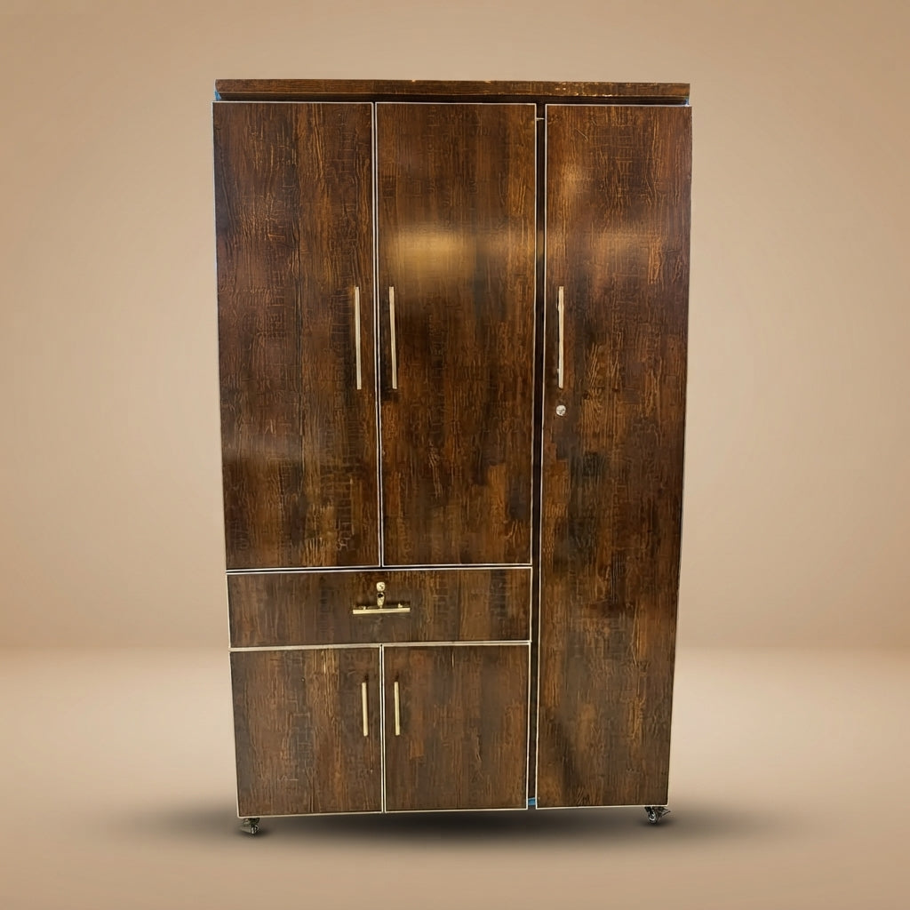 Dark Walnut 3 Door Lamination Wardrobe