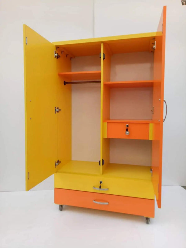 Colorful Kids Wardrobe (2 Door + 2 Drawers)