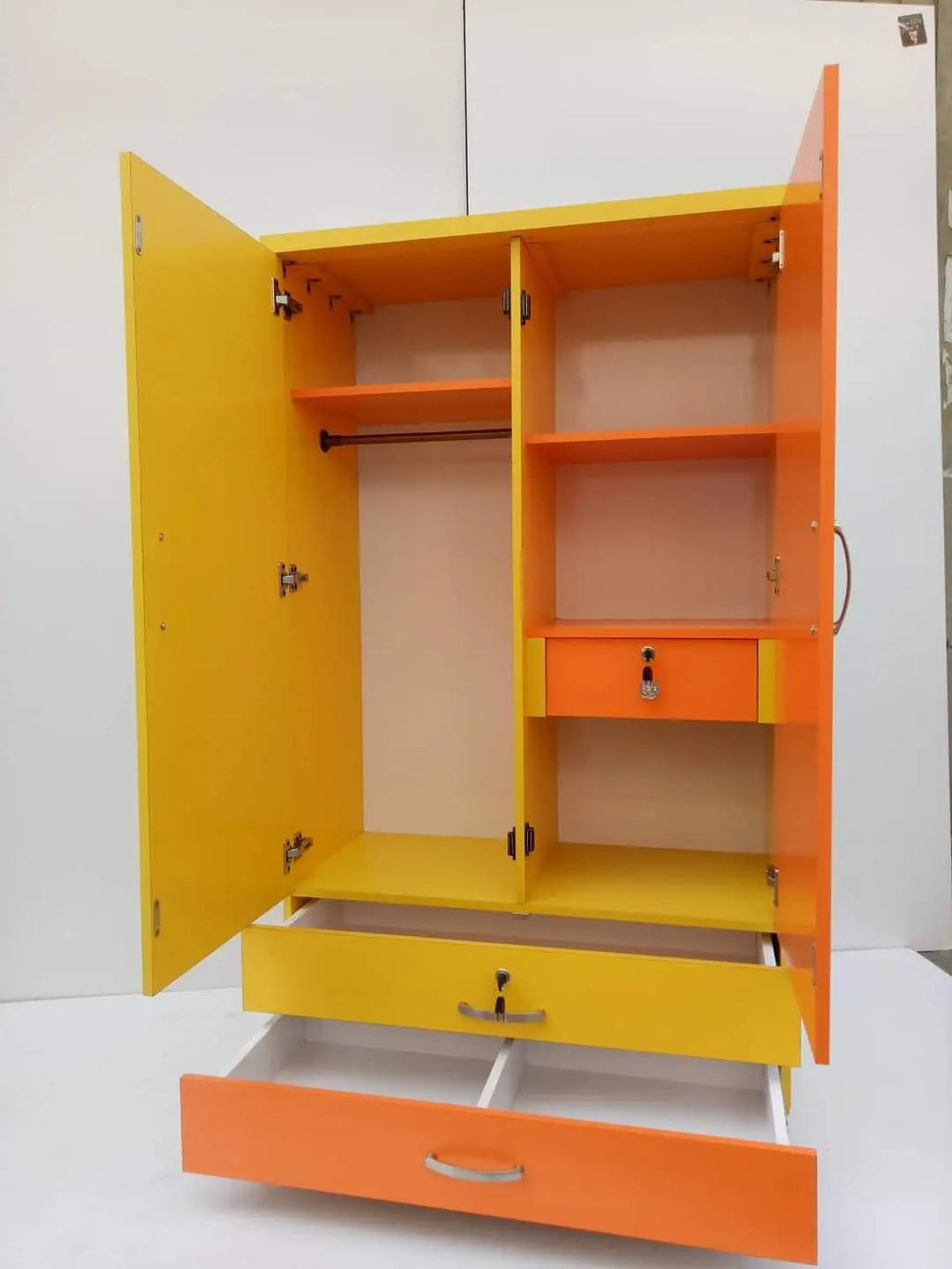 Colorful Kids Wardrobe (2 Door + 2 Drawers)