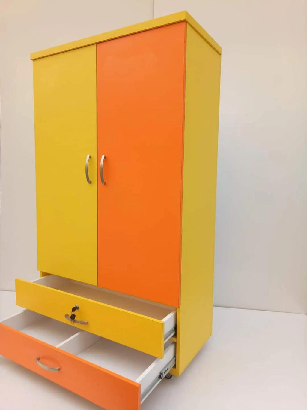 Colorful Kids Wardrobe (2 Door + 2 Drawers)