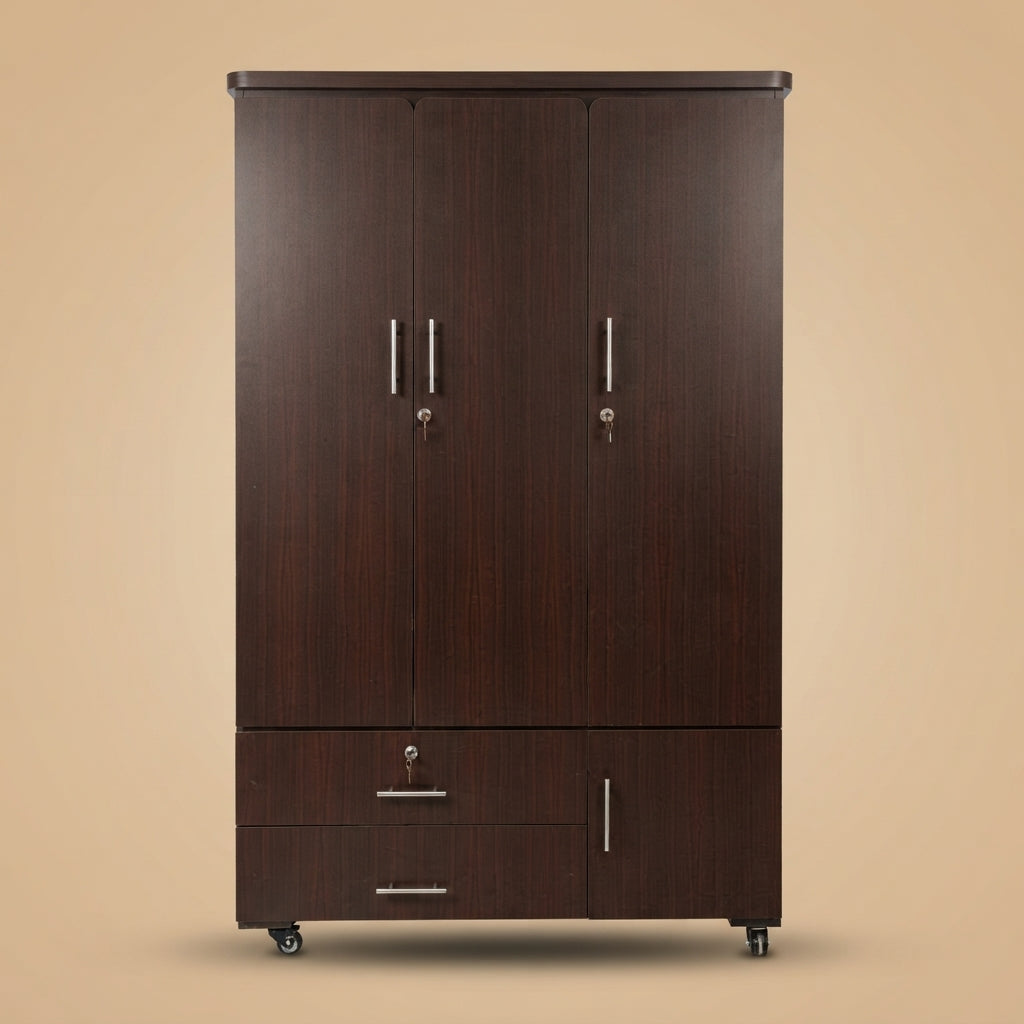 Espresso Brown 3 Door Lamination Wardrobe