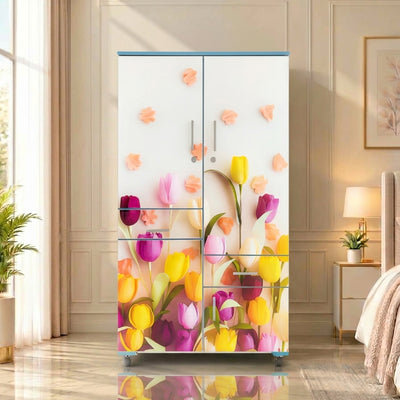 Tulip Flowers Kids Wardrobe (2 Door + Drawer)