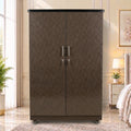 Brown Textured 2 Door Lamination Wardrobe