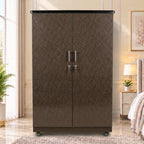 Brown Textured 2 Door Lamination Wardrobe