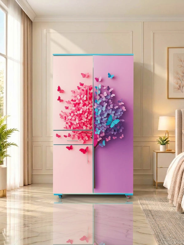 Butterfly Tree Kids Wardrobe (2 Door + Drawer)