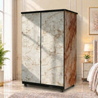 Marble Finish 2 Door Lamination Wardrobe
