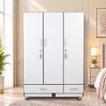 Glossy White 3 Door 2 Drawer Wardrobe