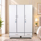 Glossy White 3 Door 2 Drawer Wardrobe
