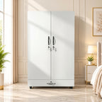 White Kids Wardrobe with Lock (2 Door + Drawer)