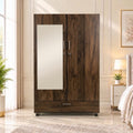 Walnut 2 Door Mirror Lamination Wardrobe