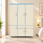 Ivory Blue Edge 3 Door Lamination Wardrobe