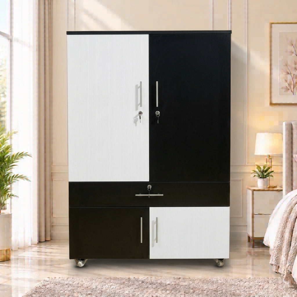 Black & White 2 Door Lamination Wardrobe