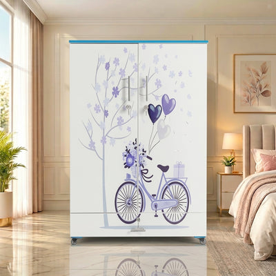 Purple Cycle Kids Wardrobe (2 Door + Drawer)