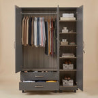 6×5 Feet 3-Door Wardrobe with Drawers