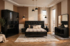 Modern Black Diamond Design 5 Piece Bedroom Set - High Gloss Me