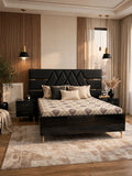 Modern Black Diamond Design 5 Piece Bedroom Set - High Gloss Me
